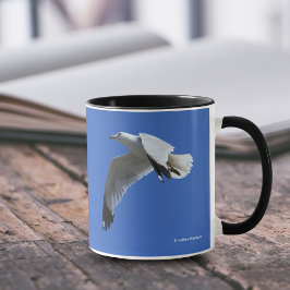 Breathtake Ring-Billed Gull Shorebird in Flight Mugg