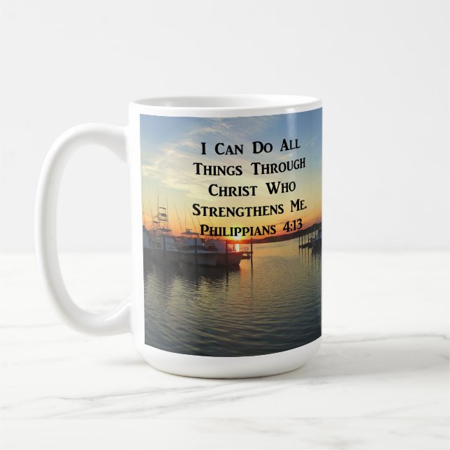 BREATHTAKING PHILIPPIANS 4:13 SCRIPTURE KAFFEMUGG (Vänster)