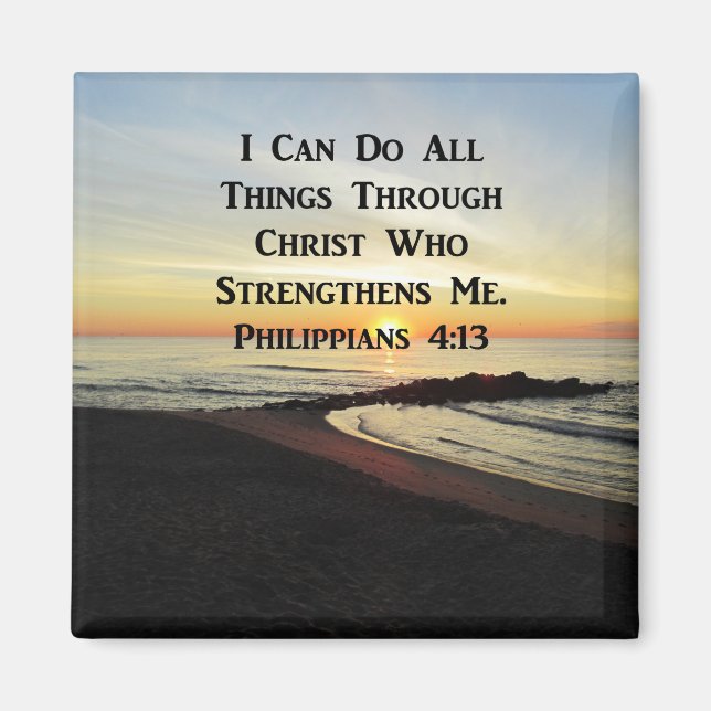 BREATHTAKING PHILIPPIANS 4:13 SCRIPTURE VERSE MAGNET (Framsidan)