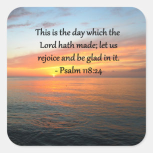 BREATHTAKING PSALM 118:24 SUNRISE PHOTO FYRKANTIGT KLISTERMÄRKE