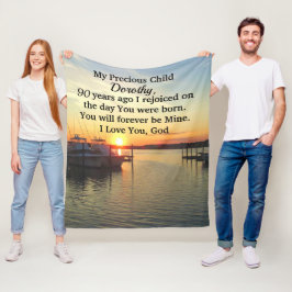BREATHTAKING SUNRISE 90:E BIRTHDAY PERSONLIG FLEECEFILT