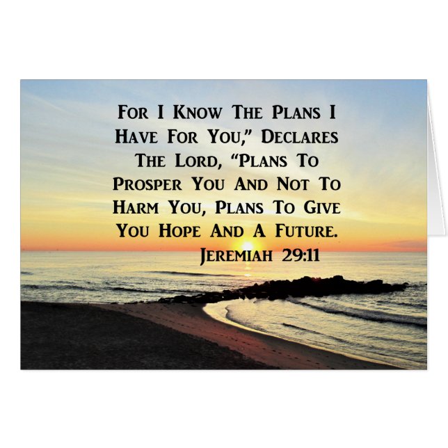 BREATHTAKING SUNRISE JEREMIAH 29:11 PHOTO HÄLSNINGSKORT (Framsidan Horizontal)