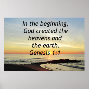 BREATHTAKING SUNRISE ON OCEAN GENESIS 1:1 POSTER
