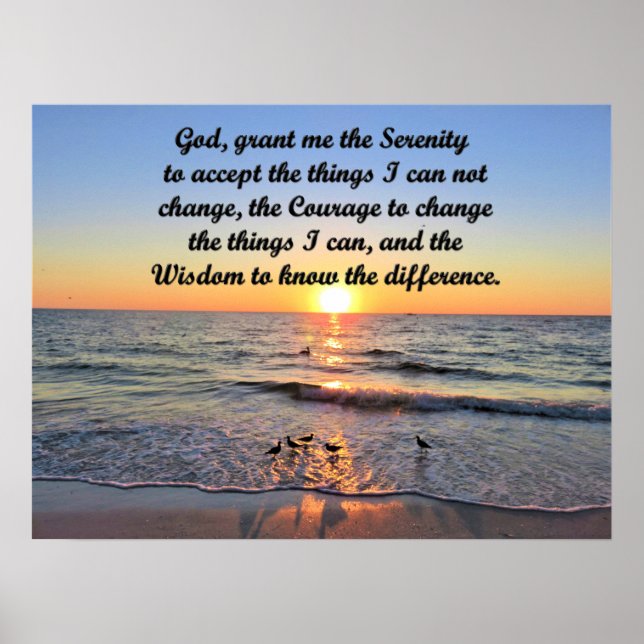 BREATHTAKING SUNRISE ON OCEAN SERENITY PRAYER POSTER (Framsidan)