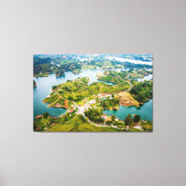 Breathtaking View of Guatape Antioquia Sunny Skies Canvastryck