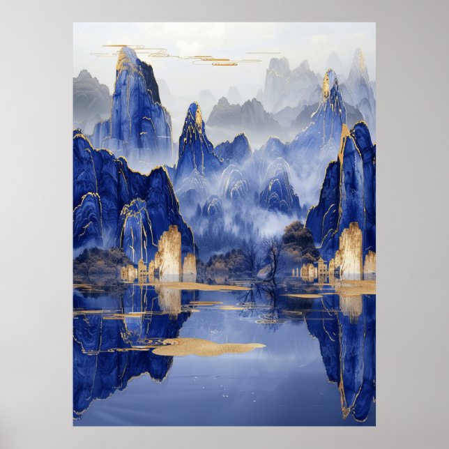 Breathting Realistic Mountain Wilderness View Po Poster (Framsidan)