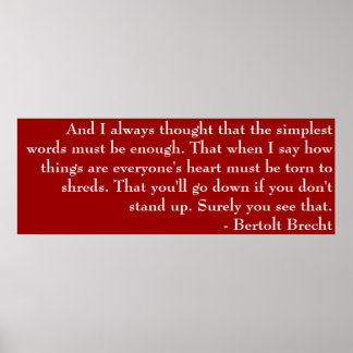Brecht Dikt Poster