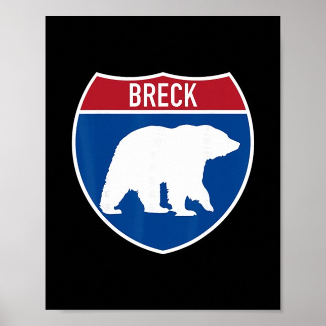Breck Colorado Björn Co Highway Interstate Skylt S (Framsidan)