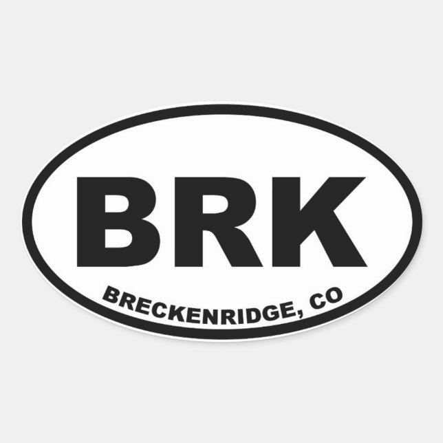 Breckenridge BRK Ovalt Klistermärke (Framsida)