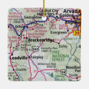 Breckenridge CO och Leadville Julgransprydnad Keramik