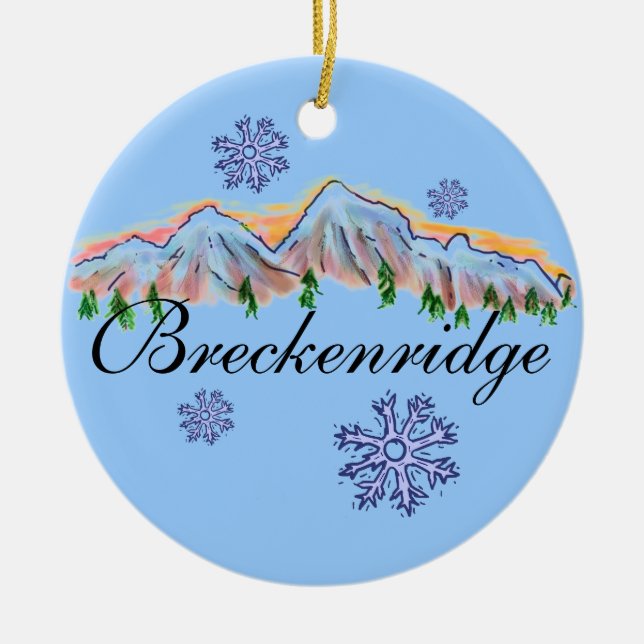 Breckenridge Colorado bergprydnad Julgransprydnad Keramik (Framsidan)