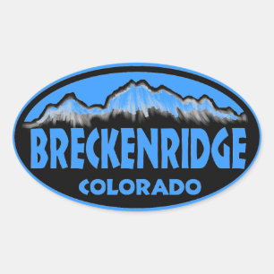 Breckenridge Colorado blue oval-klistermärken Ovalt Klistermärke