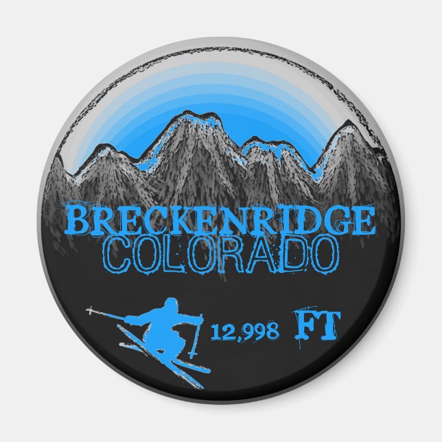 Breckenridge Colorado blue ski magnet (Framsidan)