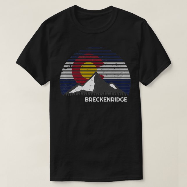 Breckenridge, Colorado CO Flagga Mountain Pullover T Shirt (Design framsida)