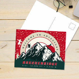 Breckenridge Colorado Flagga Mountain Ski Souvenir Helg Vykort