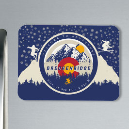 Breckenridge Colorado Flagga Mountain Ski Souvenir Magnet