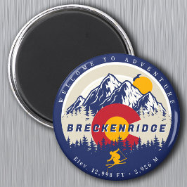 Breckenridge Colorado Flagga Mountain Ski Souvenir Magnet