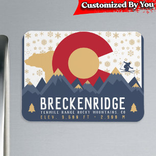 Breckenridge Colorado Flagga Mountain Ski Souvenir Magnet
