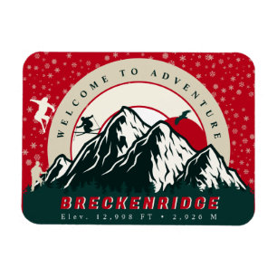 Breckenridge Colorado Flagga Mountain Ski Souvenir Magnet
