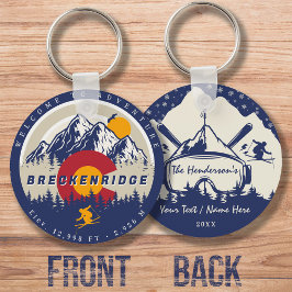 Breckenridge Colorado Flagga Mountain Ski Souvenir Nyckelring