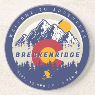 Breckenridge Colorado Flagga Mountain Ski Souvenir Underlägg