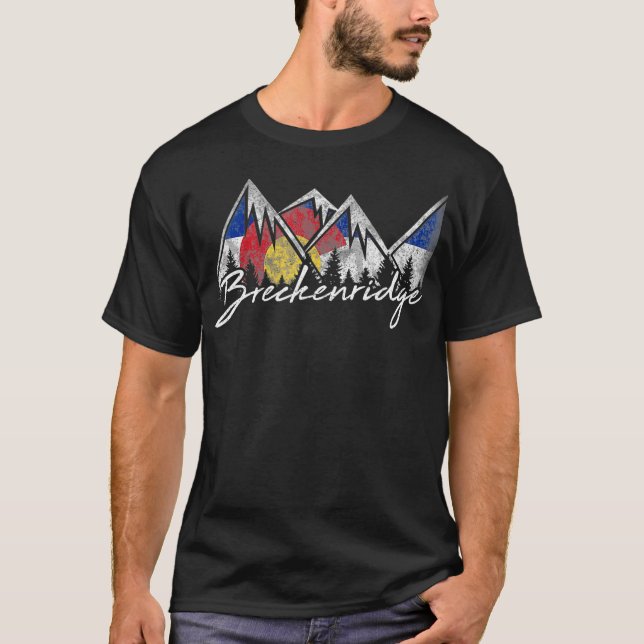 Breckenridge Colorado Flagga Mountains Souvenir T Shirt (Framsida)