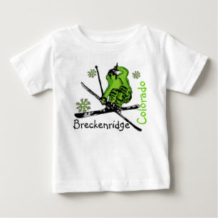 Breckenridge Colorado grönt skier baby T Tee