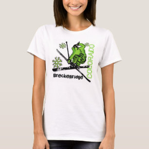Breckenridge Colorado grönt Tema dam ski tee