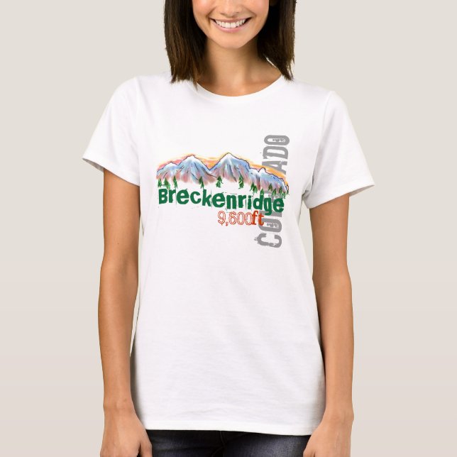 Breckenridge Colorado höjdutslagsplats Tee (Framsida)
