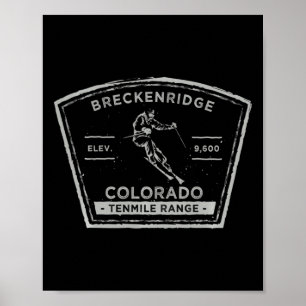 Breckenridge Colorado Långärmad Snöskidåkning Poster