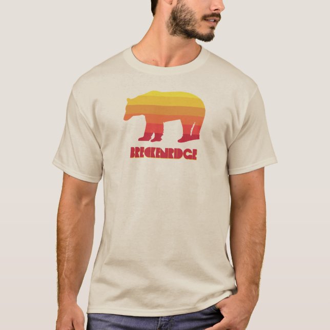Breckenridge Colorado Rainbow Bear T Shirt (Framsida)