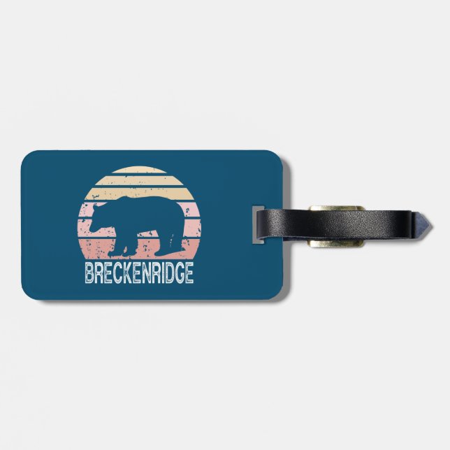Breckenridge Colorado Retro Bear Bagagebricka (Baksida Vågrät)