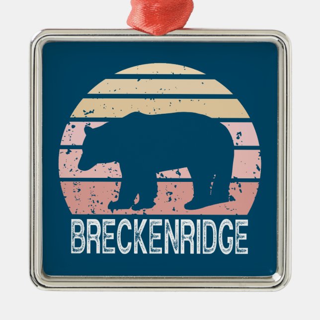 Breckenridge Colorado Retro Bear Julgransprydnad Metall (Framsidan)