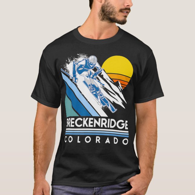 Breckenridge Colorado Retro Ski T Shirt (Framsida)