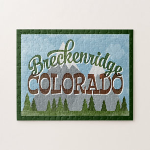 Breckenridge Colorado Roligt Retro Snowy Mountains Pussel