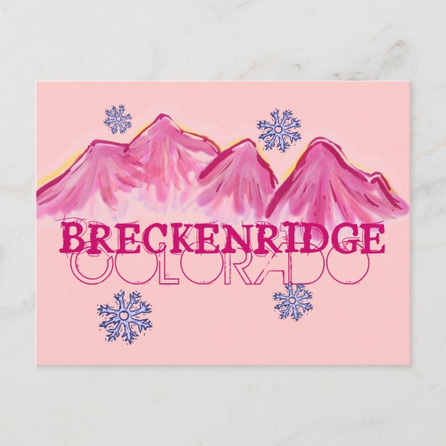 Breckenridge Colorado rosa berg vykort (Framsida)