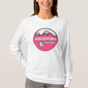 Breckenridge Colorado rosa snowboard dam hoodie Tee Shirt