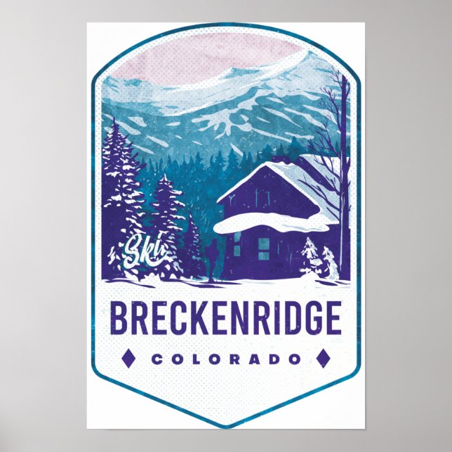 Breckenridge Colorado Ski Badge Poster (Framsidan)