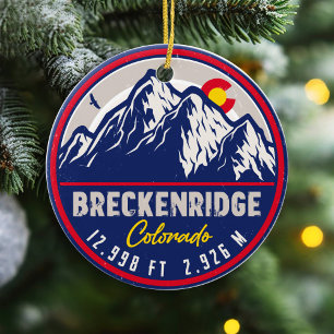 Breckenridge Colorado Ski Hiking Mountain Souvenir Julgransprydnad Keramik