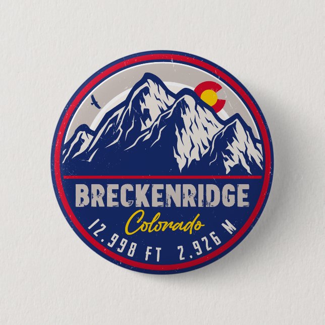Breckenridge Colorado Ski Hiking Mountain Souvenir Knapp (Framsida)