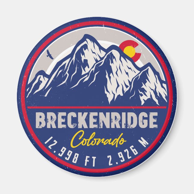 Breckenridge Colorado Ski Hiking Mountain Souvenir Magnet (Framsidan)