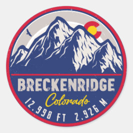 Breckenridge Colorado Ski Hiking Mountain Souvenir Runt Klistermärke