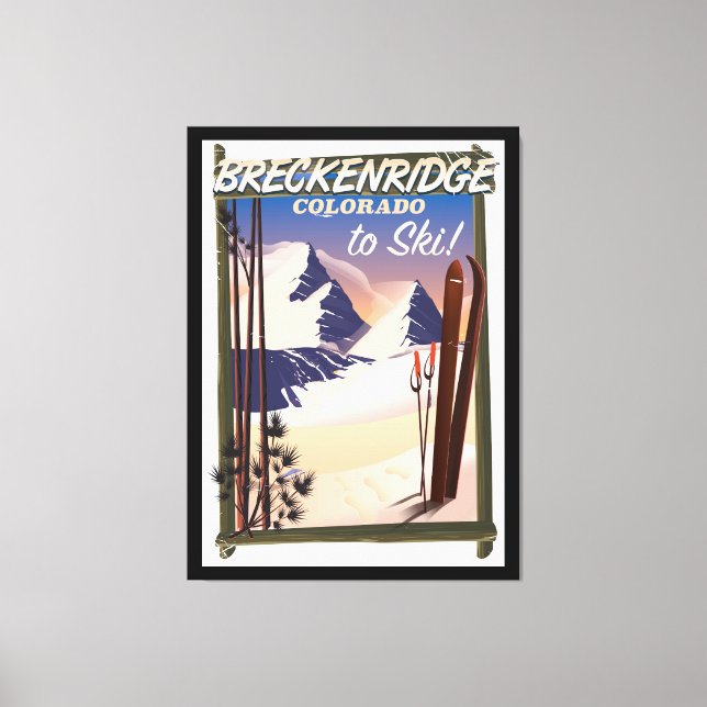 Breckenridge, Colorado ski poster Canvastryck (Framsida)
