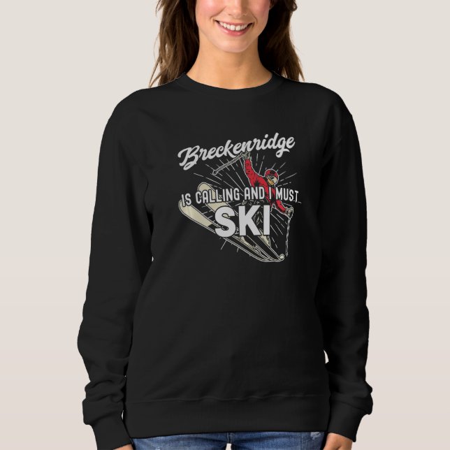 Breckenridge Colorado Ski Snö Skiing Manar Womens T Shirt (Framsida)