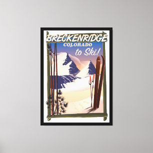 Breckenridge Colorado skidar affischen Canvastryck
