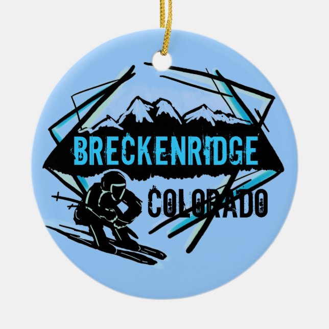 Breckenridge Colorado skidar bergprydnaden Julgransprydnad Keramik (Framsidan)