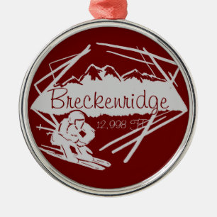 Breckenridge Colorado skidar höjdprydnaden Julgransprydnad Metall