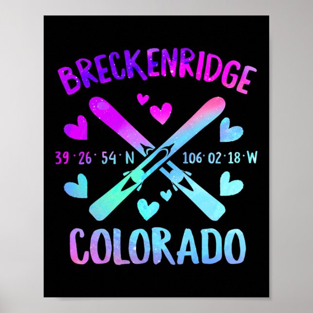 Breckenridge Colorado Skiing Mountain Snowboarding Poster (Framsidan)
