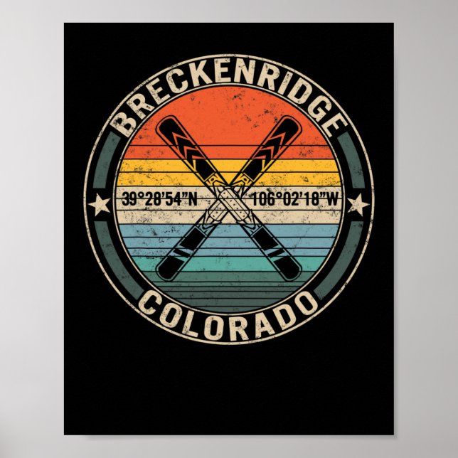 Breckenridge Colorado Skiing Mountain Snowboarding Poster (Framsidan)