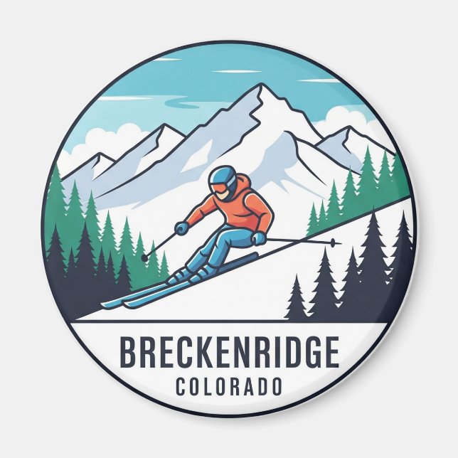 Breckenridge Colorado Skiing Travel Magnet (Framsidan)